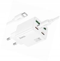 Biała ładowarka cztery porty USB-C 30W Hoco do Samsung Galaxy S26