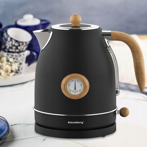 Czajnik elektryczny Klausberg KB-7907 1.7L z termometrem Czarny Retro 2200W na Arena.pl