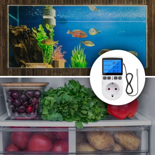 TERMOSTAT ELEKTRONICZNY REGULATOR TEMPERATURY GNIAZDO SIECI 230V MAX. 3680W na Arena.pl