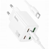 Biała ładowarka cztery porty USB-C 30W Hoco do Google Pixel 10