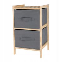 Regał drewniany z szufladami 2 poziomy 46 cm 2 PÓŁKI ŁAZIENKOWY Loft Szary