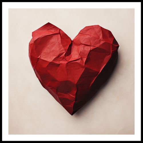 Plakat 60x60cm Kreślone Serce na Arena.pl