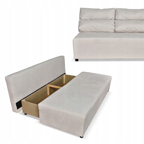 Kanapa sofa KIMO funkcja spania pojemnik Family Meble Hunter beż welur na Arena.pl