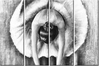 120CM 80 OBRAZ 4 ELEM BALETNICA CZERNI BIELI ŚCIENNY