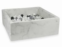 Suchy basen 110x110x40 marmur z piłeczkami 600szt (białe, perłowe, srebrne, grafitowe)