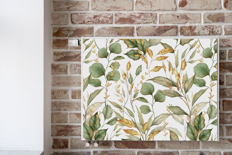 Magnetyczna OSŁONA Grzejnika Akwarelowe Liście Rośliny 90cm x 60cm zdjęcie 6