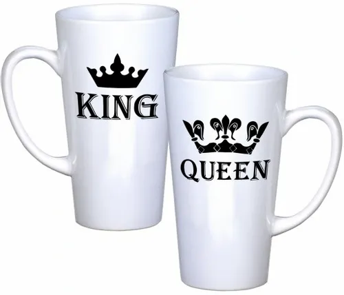 KOMPLET KUBKÓW LATTE DLA PAR PREZENT DUŻE 450ml PREZENT Z NADRUKIEM na Arena.pl