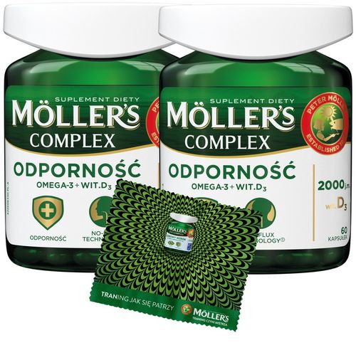 2x Möller's Complex ODPORNOŚĆ 60 kap. WITAMINA D3 2000 OMEGA-3 MÓZG SERCE na Arena.pl