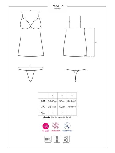 Redella koszulka i stringi czarna - moc przezroczystości Obsessive S/M na Arena.pl