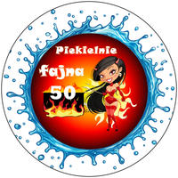 Opłatek na tort Urodziny Piekielnie Fajna Kobieta Postać Whisky Drink 18 40