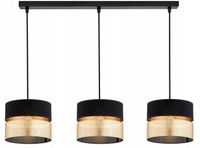 Lampa Wisząca Sufitowa Abażur Żyrandol Czarno Złoty Led