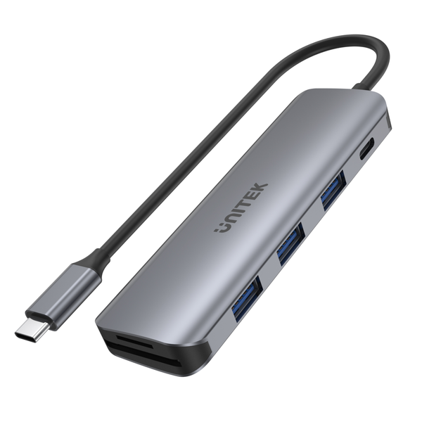 Unitek hub USB-C 3xUSB 3.1 Gen1 PD 100W SD microSD zdjęcie 1