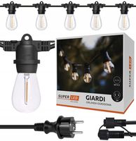 Girlanda ogrodowa Zewnętrzna Łańcuch Świetlny 5m + 5x żarówka LED E27