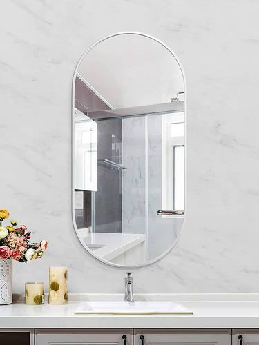 Lustro Elipsa 100x50cm srebrne GX06 ścienne owalne łazienkowe do salonu sypialni loftowe Industrialne minimalistyczne na Arena.pl