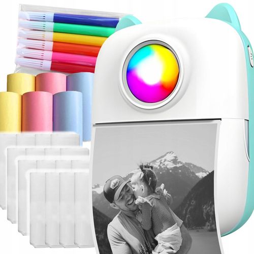 Mini Drukarka Termiczna ORYGINALNY Do Zdjęć Przenośna Kot RGB + 21 GRATISÓW na Arena.pl