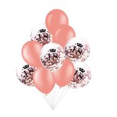 Balony 18 urodziny różowe złoto konfetti, 30 cm 10 szt.