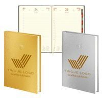 kalendarz Z TWOIM LOGO dzienny A4 2026 złoty/srebrny z grawerem 10 szt