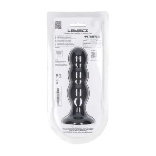 Tri Rattle Liquid Silicone Anal Plug - L - Black na Arena.pl