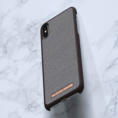 Materiałowe etui iPhone Xs Max (Dark Brown) na Arena.pl