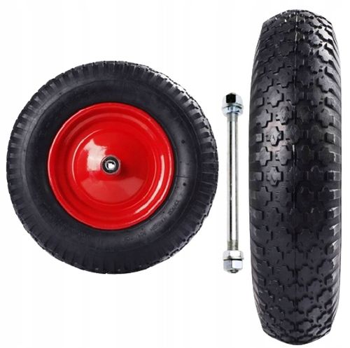 KOŁO KÓŁKO DO TACZKI TACZEK POMPOWANE Z OSIĄ MOCNE Z DĘTKĄ 4.00-8 2PR na Arena.pl
