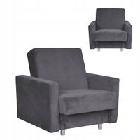 Fotel rozkładany Alicja do spania z pojemnikiem Family Meble szary ciemny