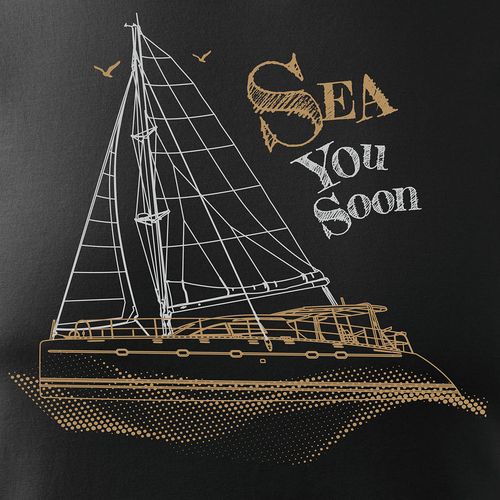 Koszulka żeglarska dla żeglarza z jachtem żaglówką męska czarna REGULAR XL na Arena.pl