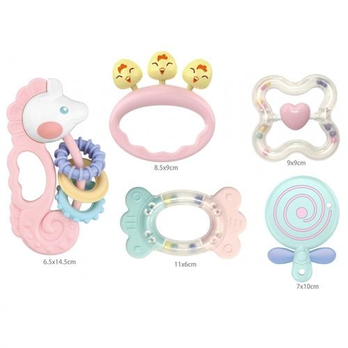 DLA NIEMOWLĄT KOLOROWY ZESTAW GRYZAKÓW na Arena.pl