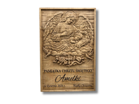 Pamiątka Chrztu Anioł Stróż  Drewniany Obrazek Personalizowany Prezent