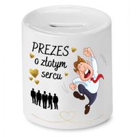 Dla Prezesa Viceprezesa Skarbonka O Złotym Sercu Z Nadrukiem Ze Zdjęciem Z