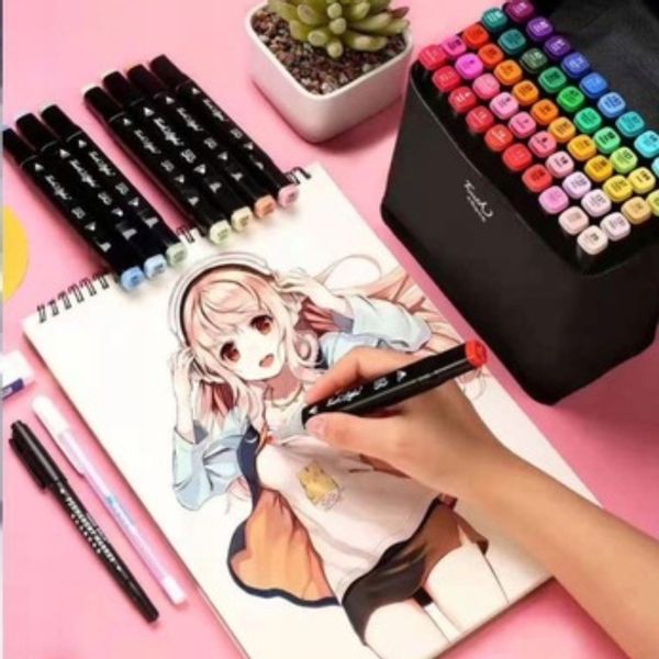 Markery 204 kolory flamastry pisaki dwustronne zdjęcie 8