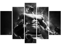100CM 150CM OBRAZ 5 ELEM MĘŻCZYZNA SIŁOWNI BLACK&WHITE ŚCIENNY