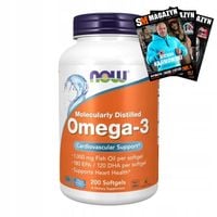 NOW FOODS KWASY OMEGA-3 DHA 120mg EPA 180mg 200kap