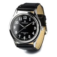 Męski zegarek na rękę kwarcowy wyraźny DUŻE CYFRY klasyczny skórzany pasek