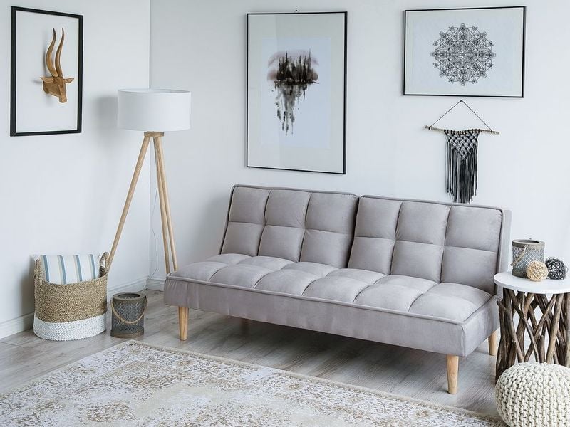 Sofa rozkładana jasnoszara SILJAN zdjęcie 2