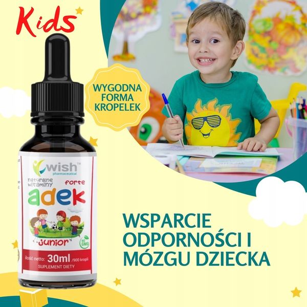 Witamina ADEK A D3 E K2 MK-7 Dla Dzieci 30ml zdjęcie 6