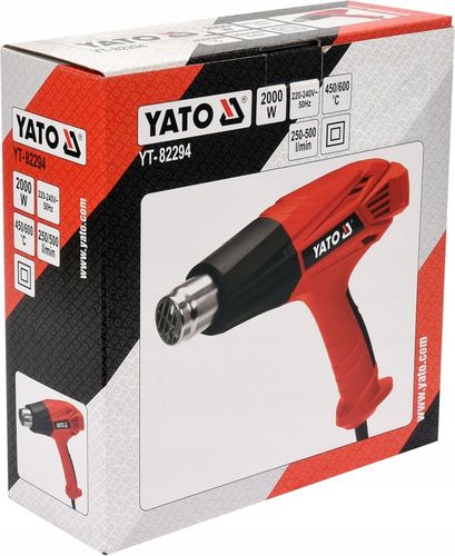 OPALARKA ELEKTRYCZNA 2000W YATO Z REGULACJĄ 2 BIEGI 450-600°C 4 DYSZE na Arena.pl