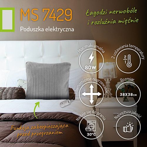 MS 7429 Poduszka elektryczna - szara na Arena.pl
