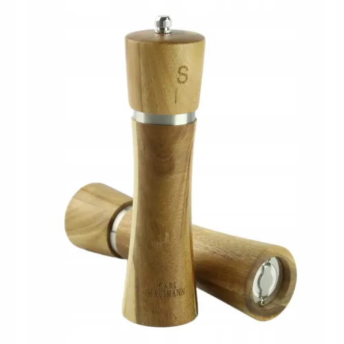 ZESTAW RĘCZNYCH MŁYNKÓW DO MIELENIA SOLI PIEPRZU PRZYPRAW DREWNIANE na Arena.pl