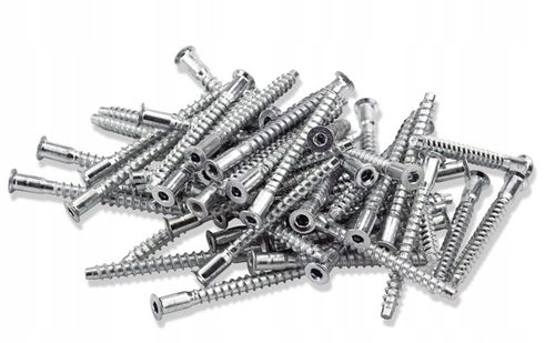 KONFIRMATY WKRĘTY DO DREWNA KONFIRMAT WKRĘT + WIERTŁO 6,4x50 mm ZESTAW na Arena.pl