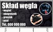 BANER REKLAMOWY oczkowany 200x100cm projekt w cenie SKŁAD WĘGLA różne wzory