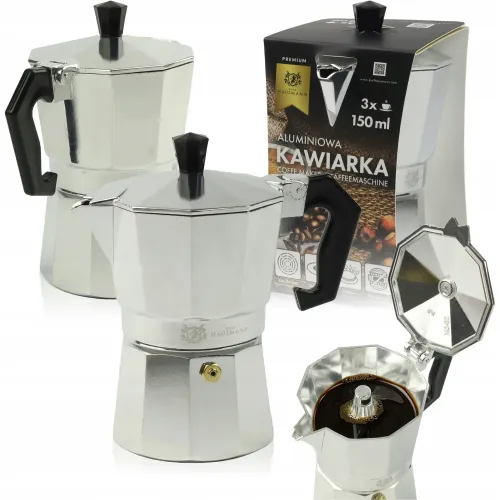 KAWIARKA ALUMINIOWA ZAPARZACZ DO KAWY KAFIETERKA WŁOSKA MOKA NA 3 KAWY na Arena.pl