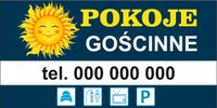BANER OCZKOWANY reklamowy 100x50 cm różne wzory POKOJE GOŚCINNE USŁUGI