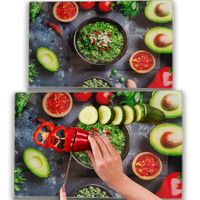 DESKA SZKLANA KUCHENNA 30x40CM ZE WZOREM DO KROJENIA SZKŁO HARTOWANE FESTA