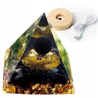 Piramida ORGONIT +LED Lampka PODSTAWA 5cm KRYSZTAŁ KAMIENIE AMULET 5cm HX20