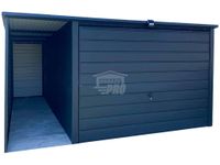 Garaż blaszany 3x4m - wiata 1m Brama uchylna Dach  GP579