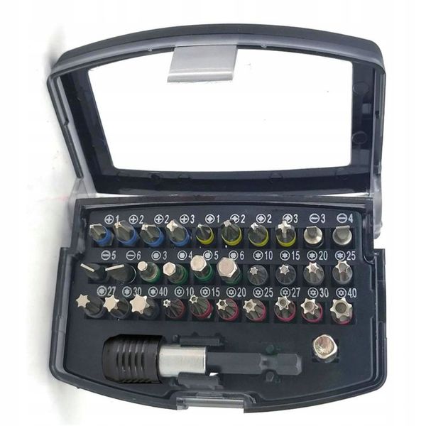 ZESTAW BITÓW KOŃCÓWEK 32el + ADAPTER w WALIZCE TORX INBUS IMBUS PH PZ MIX zdjęcie 3