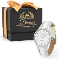 ZEGAREK DAMSKI G. ROSSI BIAŁY GRAWER + PUDEŁKO