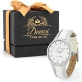 ZEGAREK DAMSKI G. ROSSI BIAŁY GRAWER + PUDEŁKO