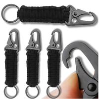 Klamra brelok zestaw 4szt kółko karabińczyk taktyczna survival lina