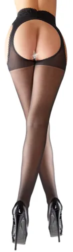 cottelli legwear rajstopy do pończoch z wycięciami i koronką czarne na Arena.pl